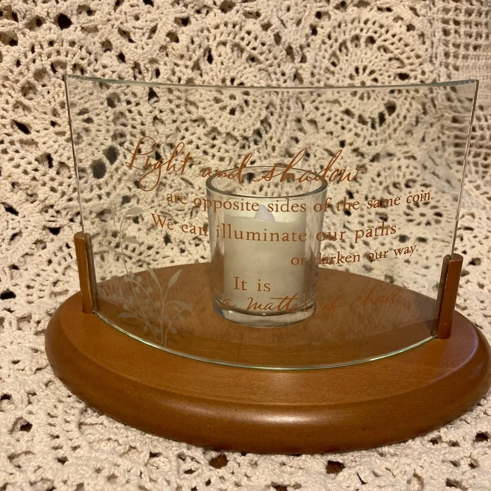 Vintage Hallmark Maya Angelou Quote Candle Tea Light Holder with Electric Candle - Picture 1 of 12
